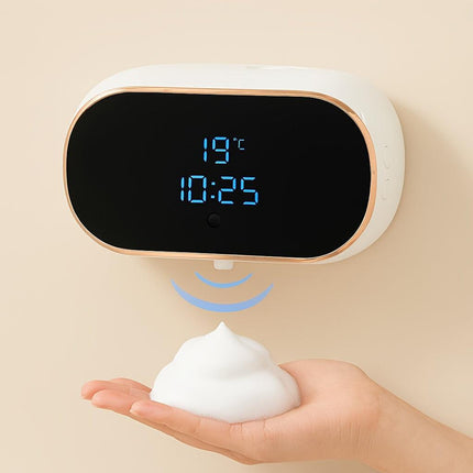 Sensor-Activated Automatic Soap Dispenser, Digital Display Screen, Type-C Charging, Upgraded Infrared Sensing, Extra-Large Battery for Extended Usage, Three-Level Foam Volume Adjustment, Ultra-Fine Foam Hand Soap Dispenser（white）.