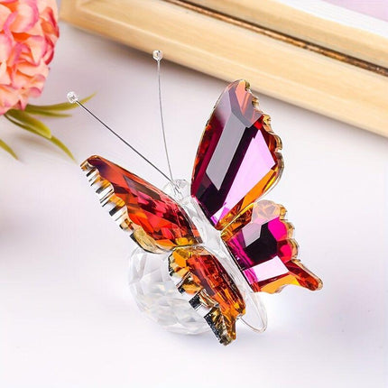Five colors**"Crystal Wing Radiance" | 5.5cm Gradient Crystal Butterfly Sculpture — Poetry Captured in a Moment, an Eternal Gift Illuminating Space and Heart**.