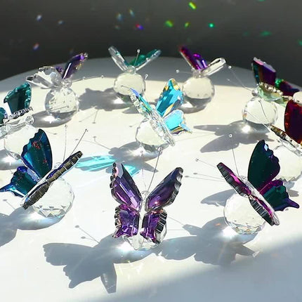 Five colors**"Crystal Wing Radiance" | 5.5cm Gradient Crystal Butterfly Sculpture — Poetry Captured in a Moment, an Eternal Gift Illuminating Space and Heart**.