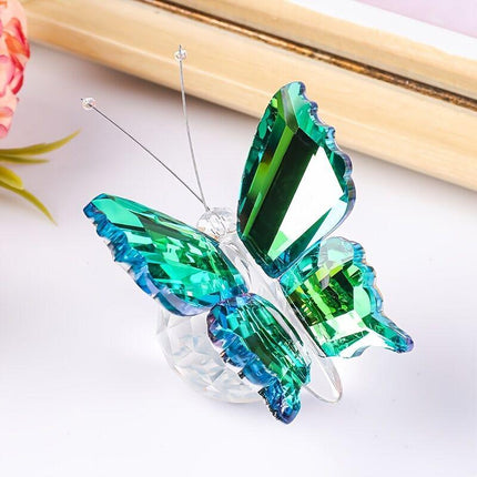 brown powder**"Crystal Wing Radiance" | 5.5cm Gradient Crystal Butterfly Sculpture — Poetry Captured in a Moment, an Eternal Gift Illuminating Space and Heart**.
