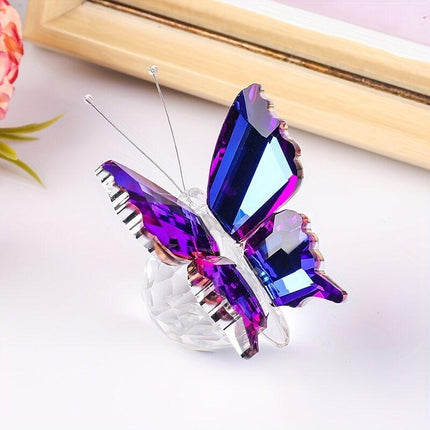 purple fantasy**"Crystal Wing Radiance" | 5.5cm Gradient Crystal Butterfly Sculpture — Poetry Captured in a Moment, an Eternal Gift Illuminating Space and Heart**.