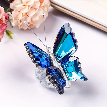 purple fantasy**"Crystal Wing Radiance" | 5.5cm Gradient Crystal Butterfly Sculpture — Poetry Captured in a Moment, an Eternal Gift Illuminating Space and Heart**.