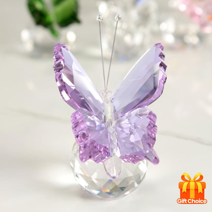 green fruit butterfly**"Crystal Wing Radiance" | 5.5cm Gradient Crystal Butterfly Sculpture — Poetry Captured in a Moment, an Eternal Gift Illuminating Space and Heart**.