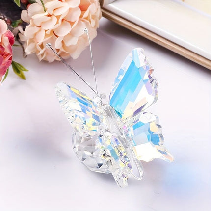 Colorful butterflies**"Crystal Wing Radiance" | 5.5cm Gradient Crystal Butterfly Sculpture — Poetry Captured in a Moment, an Eternal Gift Illuminating Space and Heart**.