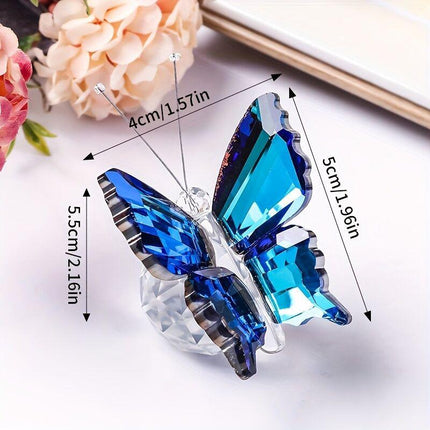 Colorful butterflies**"Crystal Wing Radiance" | 5.5cm Gradient Crystal Butterfly Sculpture — Poetry Captured in a Moment, an Eternal Gift Illuminating Space and Heart**.