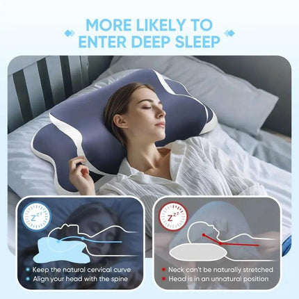 Side Sleeper Neck Pillow | Odor-Free, Light Beige Friendly Design, Comfortable Sleep Posture, Polyester Material, Hand Wash Only.