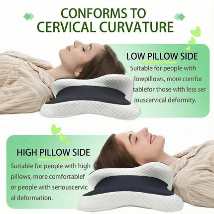 Side Sleeper Neck Pillow | Odor-Free, Light Beige Friendly Design, Comfortable Sleep Posture, Polyester Material, Hand Wash Only.