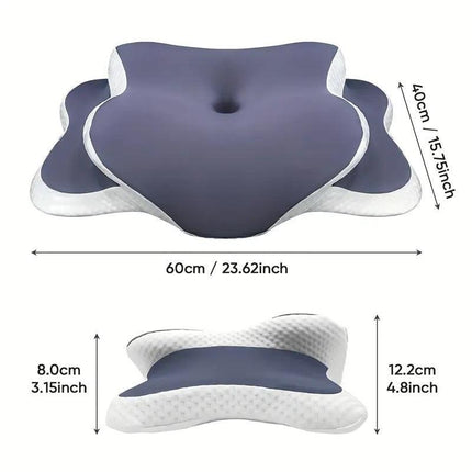 Side Sleeper Neck Pillow | Odor-Free, Light Beige Friendly Design, Comfortable Sleep Posture, Polyester Material, Hand Wash Only.