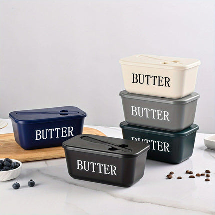 WHITE**Food-Grade PP Large Butter Keeper with Cutting Blade | Airtight, Drying-Resistant, Easy to Slice – Long-Lasting Freshness, Your Kitchen & Baking Essential Helper**.