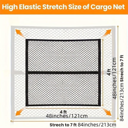 High-elasticity truck bed net, cargo net for pickup truck bed, stretchable mesh organizer for pickup truck trunk bed, suitable for daily light loads in trucks.