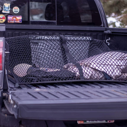 High-elasticity truck bed net, cargo net for pickup truck bed, stretchable mesh organizer for pickup truck trunk bed, suitable for daily light loads in trucks.