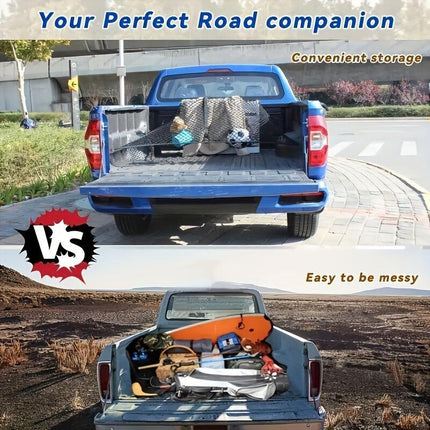 High-elasticity truck bed net, cargo net for pickup truck bed, stretchable mesh organizer for pickup truck trunk bed, suitable for daily light loads in trucks.