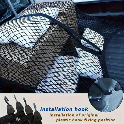 High-elasticity truck bed net, cargo net for pickup truck bed, stretchable mesh organizer for pickup truck trunk bed, suitable for daily light loads in trucks.