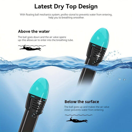 S/M  Full-face silicone snorkeling mask, full-dry panoramic snorkeling mirror, camera bracket, large frame anti-leakage and anti-fog swimming mirror set for adults..