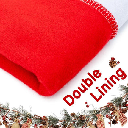 16-piece Christmas chair set-holiday red Christmas hat pattern, suitable for holiday dinners and party decorations, including 8 chair sets and 8 tableware sets, reusable, durable fabric, suitable for Christmas, New Year, Valentine's Day and party activiti.