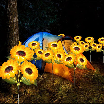 2 pcs of Sunflower-Shaped Ambiance Lights – Soft, Insect-Repellent Glow for Your Private Garden. Adds a Poetic Nighttime & Festive Touch..