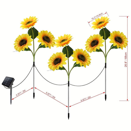 2 pcs of Sunflower-Shaped Ambiance Lights – Soft, Insect-Repellent Glow for Your Private Garden. Adds a Poetic Nighttime & Festive Touch..