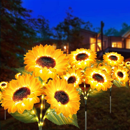 2 pcs of Sunflower-Shaped Ambiance Lights – Soft, Insect-Repellent Glow for Your Private Garden. Adds a Poetic Nighttime & Festive Touch..