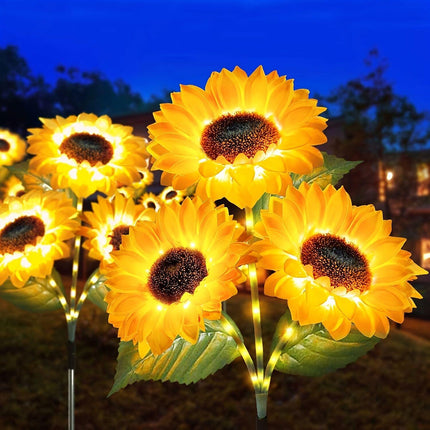 2 pcs of Sunflower-Shaped Ambiance Lights – Soft, Insect-Repellent Glow for Your Private Garden. Adds a Poetic Nighttime & Festive Touch..