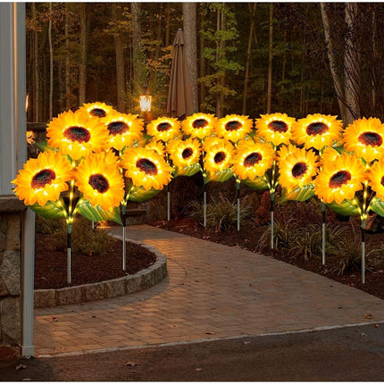 2 pcs of Sunflower-Shaped Ambiance Lights – Soft, Insect-Repellent Glow for Your Private Garden. Adds a Poetic Nighttime & Festive Touch..