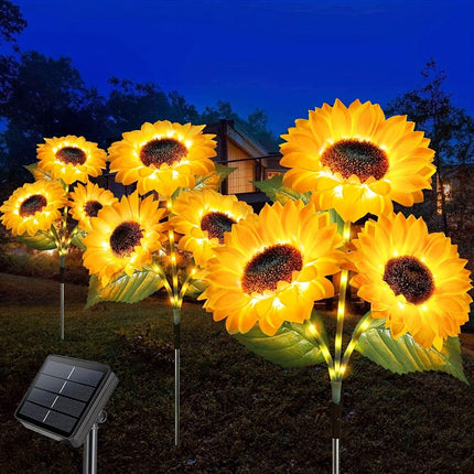 2 pcs of Sunflower-Shaped Ambiance Lights – Soft, Insect-Repellent Glow for Your Private Garden. Adds a Poetic Nighttime & Festive Touch..