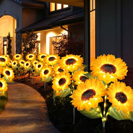 2 pcs of Sunflower-Shaped Ambiance Lights – Soft, Insect-Repellent Glow for Your Private Garden. Adds a Poetic Nighttime & Festive Touch..