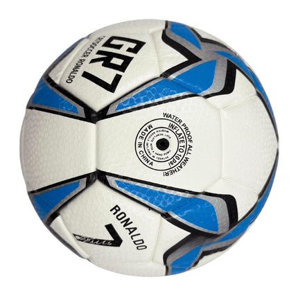 A blue windmill size5 football, PU fit material, wear-resistant and explosion-proof, including pump+air needle+net bag, Christmas Boxing Day gift,soccer.