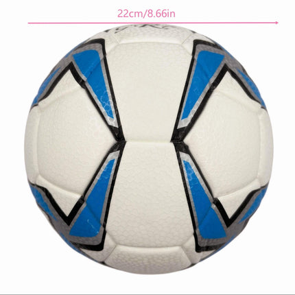 A blue windmill size5 football, PU fit material, wear-resistant and explosion-proof, including pump+air needle+net bag, Christmas Boxing Day gift,soccer.