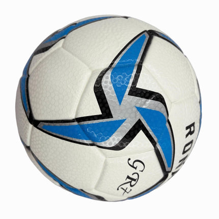 A blue windmill size5 football, PU fit material, wear-resistant and explosion-proof, including pump+air needle+net bag, Christmas Boxing Day gift,soccer.