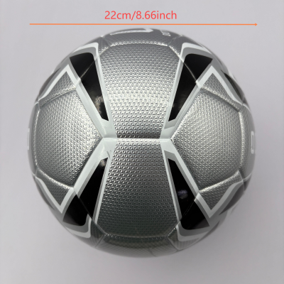 A mirror football with black and white color matching, professional anti-slip and wear-resistant design, exclusive football for fans, three-piece set with net bag, air needle and air pump, the best prize in campus competition, and a sports gift from fathe.