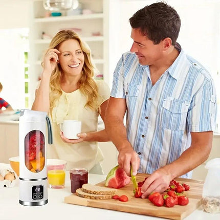 Portable USB Electric Blending Cup with 15.21 oz Capacity (1300 mAh / 3.7 V) – Ideal for Smoothies, Whipped Drinks, Travel, and Fitness.(PINK).