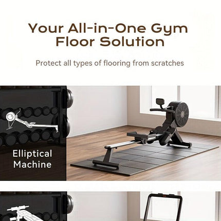 Thickened Foldable Fitness Mat｜Anti-Slip Home Exercise Mat for Treadmill and Yoga, Multi-Functional Silent Floor Protector.