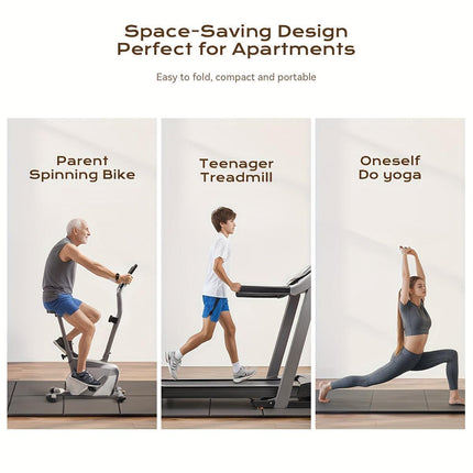 Thickened Foldable Fitness Mat｜Anti-Slip Home Exercise Mat for Treadmill and Yoga, Multi-Functional Silent Floor Protector.