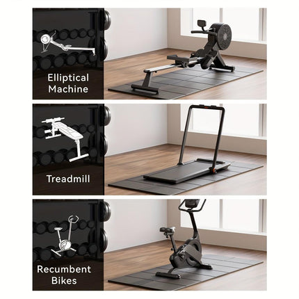 Thickened Foldable Fitness Mat｜Anti-Slip Home Exercise Mat for Treadmill and Yoga, Multi-Functional Silent Floor Protector.