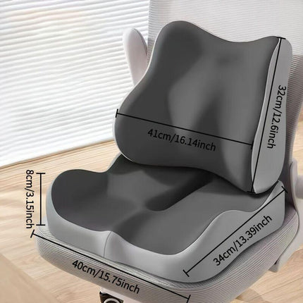 black**Waist Support and Seat Cushion Combo: Scientifically Supports the Back, Breathable and Pressure-Relieving, Comfortable for 8 Hours of Sitting**.
