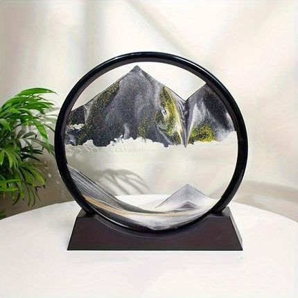 Flowing Sand Art: Adjustable Speed, New Scenery with Every Turn, Calming and Pleasing to the Eye(BLACK).