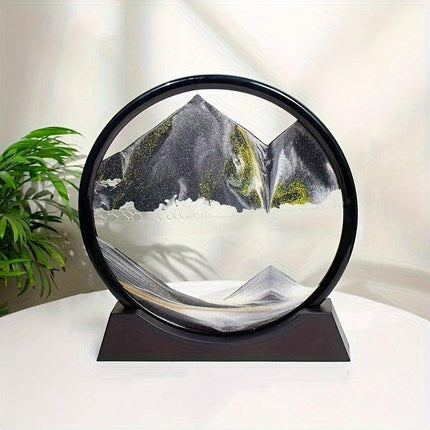 Flowing Sand Art: Adjustable Speed, New Scenery with Every Turn, Calming and Pleasing to the Eye(BLACK).