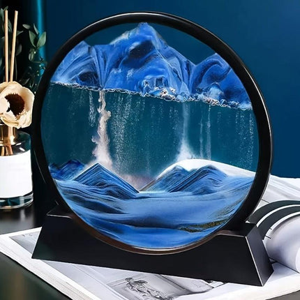 Flowing Sand Art: Adjustable Speed, New Scenery with Every Turn, Calming and Pleasing to the Eye(BLACK).