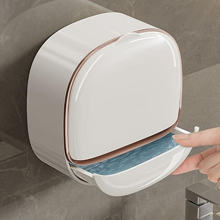 No-Drill High-End Drain Household Soap Holder, Waterproof ABS Soap Dish Organizer, Suitable for Bathrooms and Shower Rooms, Bathroom Accessory, Ideal Choice for Soap Dish and Soap Holder（white)）.