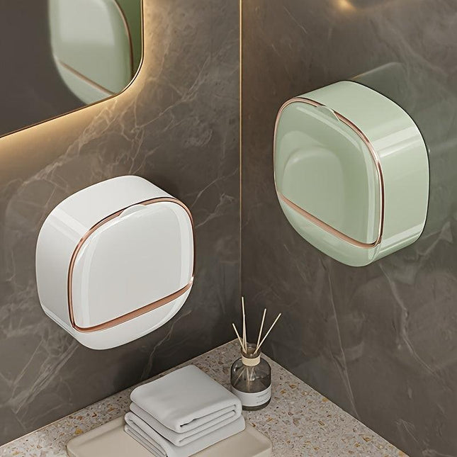 No-Drill High-End Drain Household Soap Holder, Waterproof ABS Soap Dish Organizer, Suitable for Bathrooms and Shower Rooms, Bathroom Accessory, Ideal Choice for Soap Dish and Soap Holder(LIGHT GREEN).