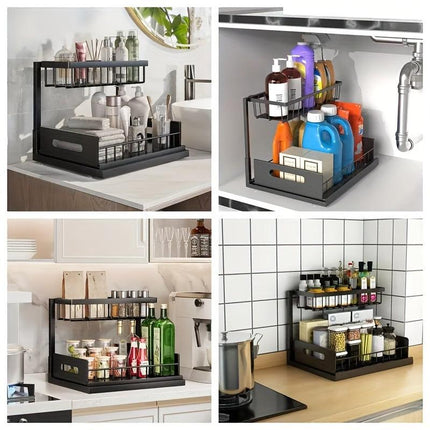 Not Designed for Design, But Designed for Life: Heavy-Duty Metal Frame Holds 50 lbs, Honeycomb Grid Prevents Water Accumulation, Non-Slip Upgraded Suction Cups for Stable Multi-Scenario Storage(Black).