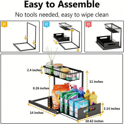 Not Designed for Design, But Designed for Life: Heavy-Duty Metal Frame Holds 50 lbs, Honeycomb Grid Prevents Water Accumulation, Non-Slip Upgraded Suction Cups for Stable Multi-Scenario Storage(Black).