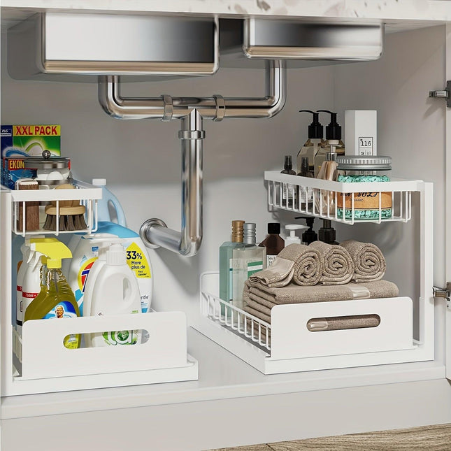White Not Designed for Design, But Designed for Life: Heavy-Duty Metal Frame Holds 50 lbs, Honeycomb Grid Prevents Water Accumulation, Non-Slip Upgraded Suction Cups for Stable Multi-Scenario Storage.