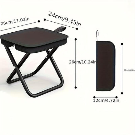 Outdoor One-Second Quick-Open Lightweight Folding Stool | 150KG High Load-Bearing | Portable Camping Chair, Picnic & Fishing Seat | Sturdy & Stable, Packable into Backpack | Essential for Travel.