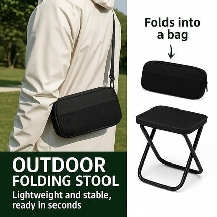 Outdoor One-Second Quick-Open Lightweight Folding Stool | 150KG High Load-Bearing | Portable Camping Chair, Picnic & Fishing Seat | Sturdy & Stable, Packable into Backpack | Essential for Travel.