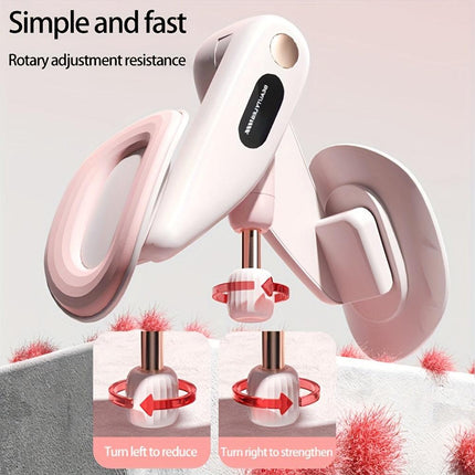 Adjustable Resistance Leg Trainer｜Home 360-Degree Rotatable Shaping, Anti-Slip Spring Strength Workout for Thighs and Arms（pink）.