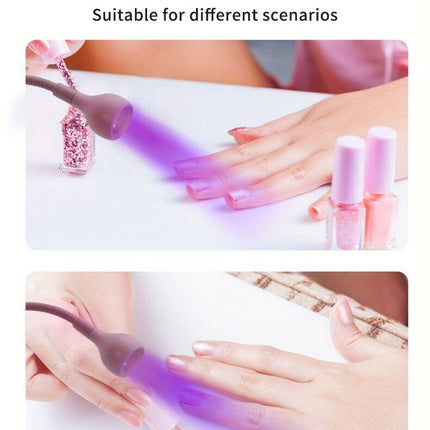 Straight UV/LED Nail Lamp, Table Lamp, Night Light, USB Nail Clamp Light, Gel Polish Curing Light with UV/LED Dual Function（WHITE）.