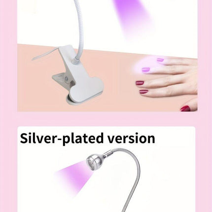 Straight UV/LED Nail Lamp, Table Lamp, Night Light, USB Nail Clamp Light, Gel Polish Curing Light with UV/LED Dual Function.（BLACK）.