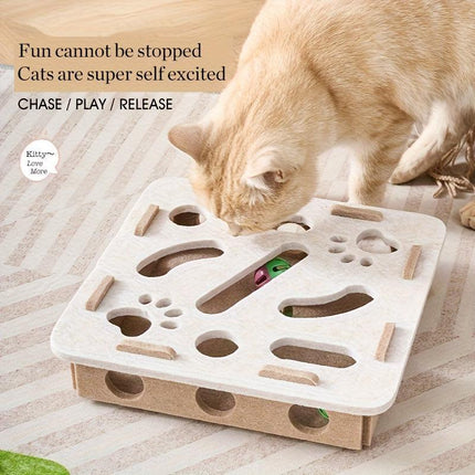 High-Elasticity Warm Cat Bed: 45×30×19cm Wrapped Design, Striped Fleece + Arctic Fleece Heat Retention, Removable & Washable（light purple）.