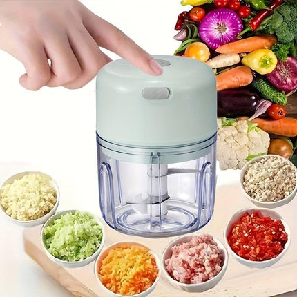 PINK Mini Electric Garlic Chopper, Meat Grinder, and Vegetable Chopper, USB Rechargeable Mini Food Blender, Efficient Small Food Processor, Suitable for Ginger, Chili, Fruits, and Meat.